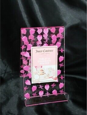 Juicy Couture Strawberry Tablet Phone Cookbook Holder Acrylic Display Stand NWT